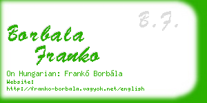 borbala franko business card